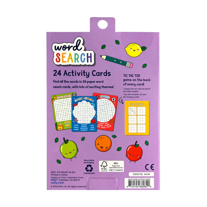 US stockist of Ooly's Word Search Activity Cards