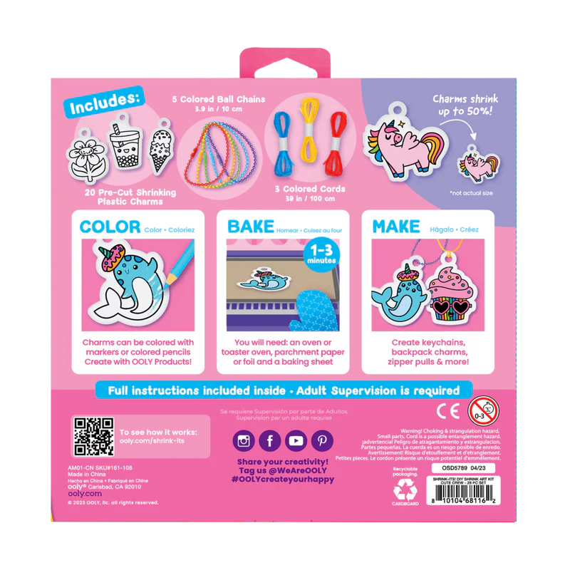 US stockist of Ooly's Shrink-Its!  DIY Art Kit - Cute Crew