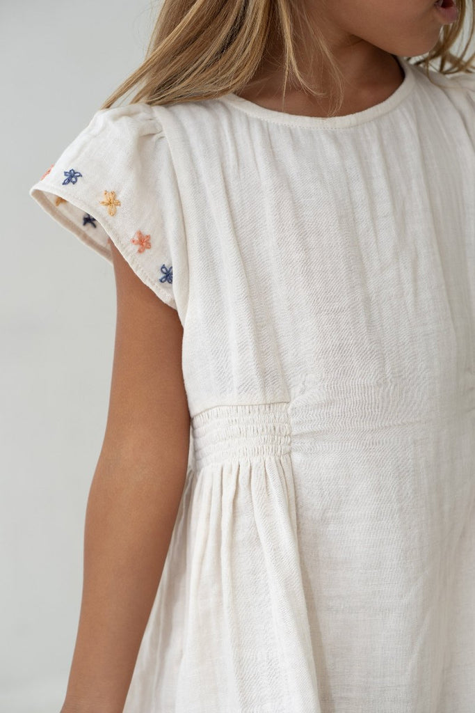 US stockist of Illoura the Label's Natural Embroidered Blossom Dress