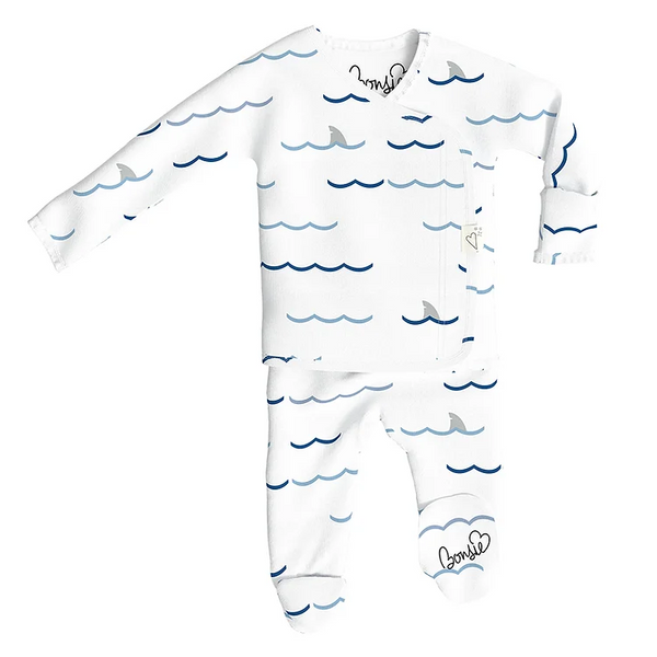 US stockist of Bonsie's Sharkie Footed Romper