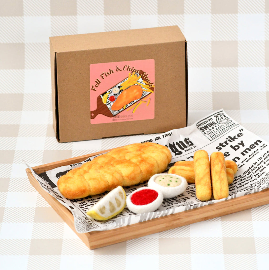 US stockist of Tara Treasures' Felt Fish and Chips Stack