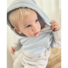 US stockist of Five O'Six'Baby Blue block sherpa hooded sweatshirt