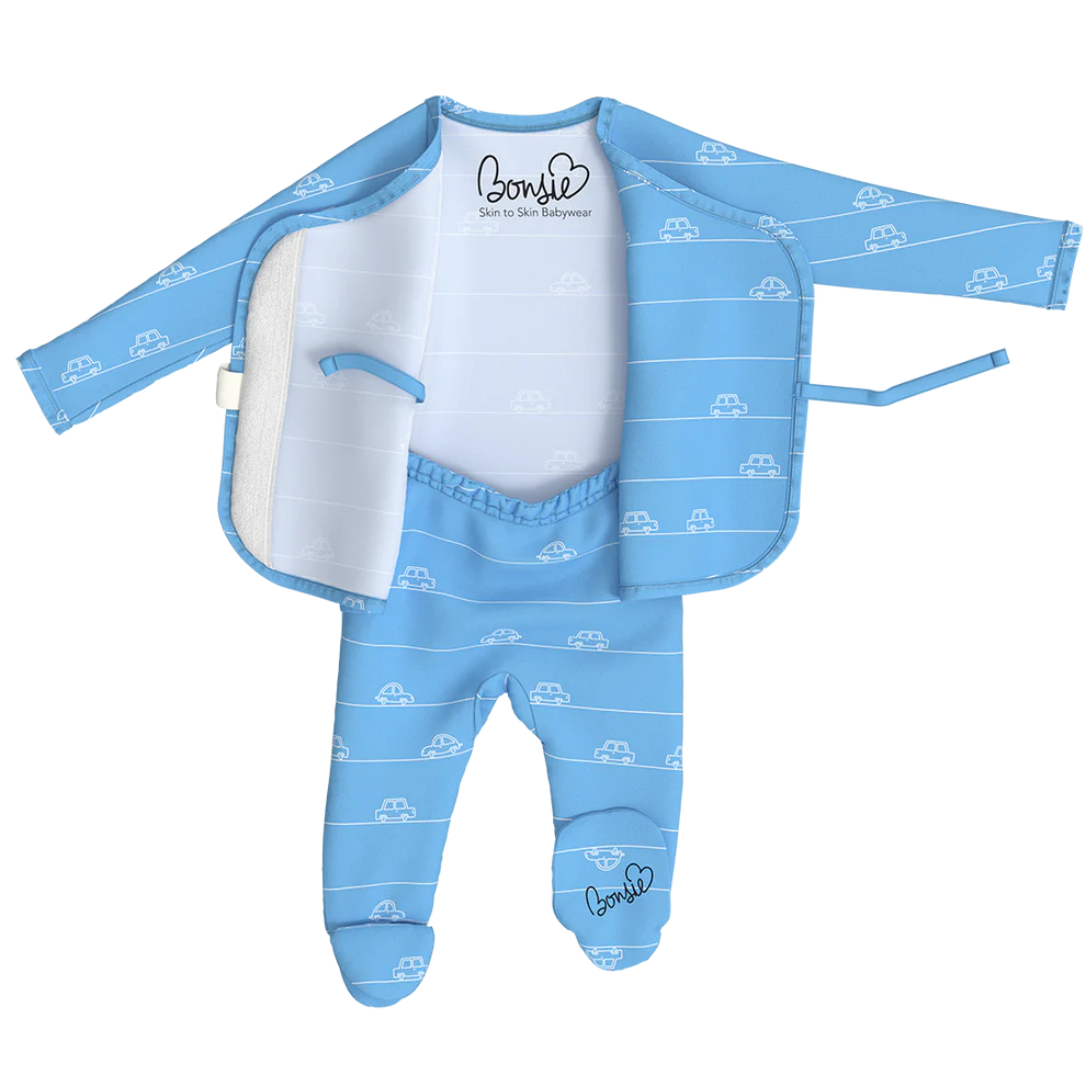 Stockist of Bonsie's "Beep Beep" kimono footed romper