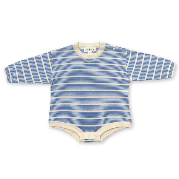 US stockist of Grown Clothing's organic Marine/Milk Stripe Romper