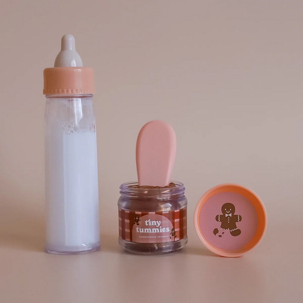 US stockist of Tiny Tummie Puree & Milk Bottle Set - Gingerbread Christmas Gift Pack