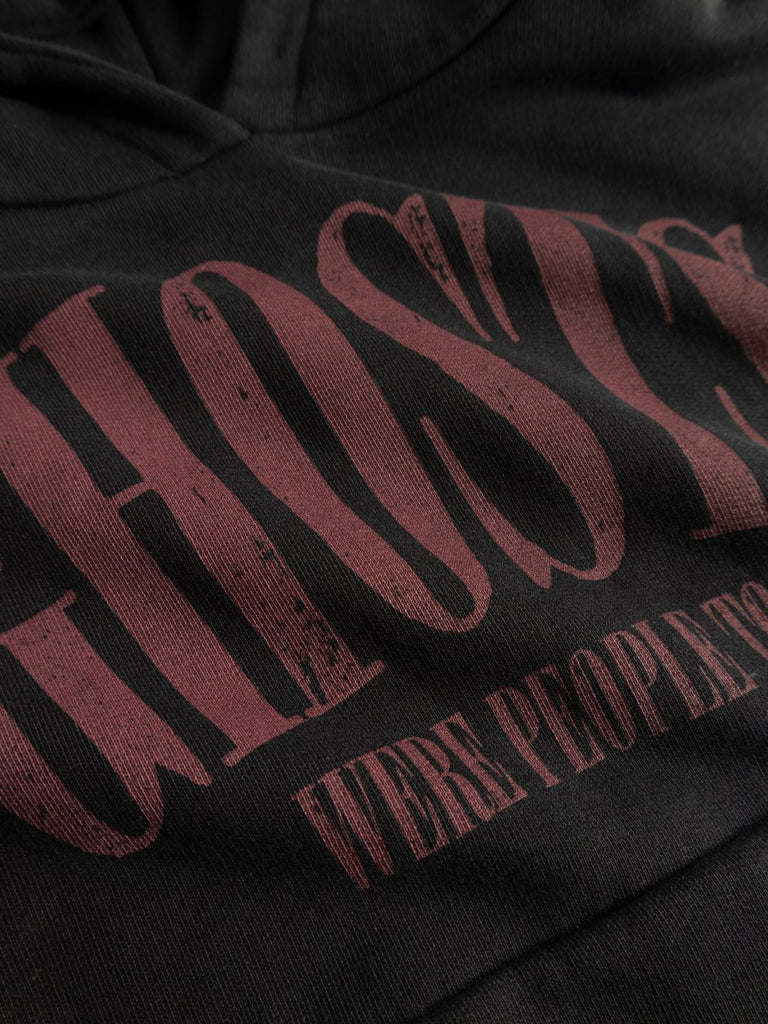 US stockist of Little Man Happy's Black "Ghosts Were People Too" Hooded Sweatshirt