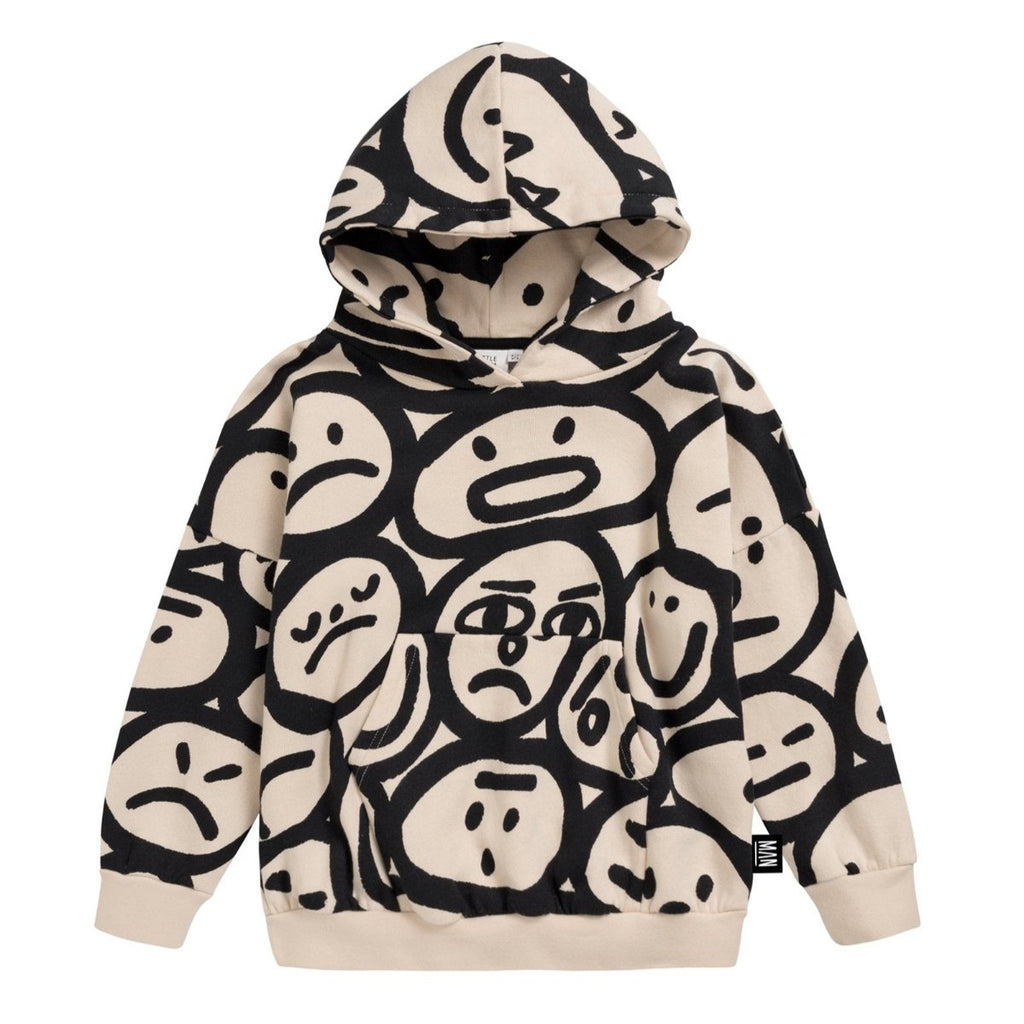 US stockist of Little Man Happy's Silly Faces Hooded Sweatshirt