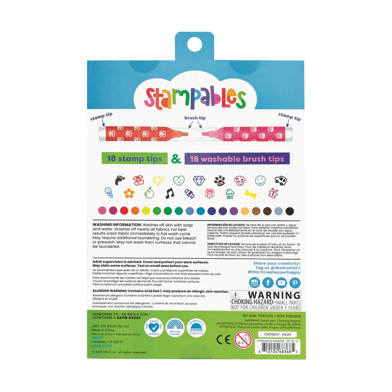 US stockist of Ooly's Stampables.  Double Ended Stamp and Brush Markers