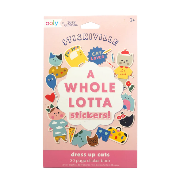 US stockist of Ooly's Stickiville x Suzy Ultman A Whole Lotta Stickers: Sticker Book - Dress Up Cats