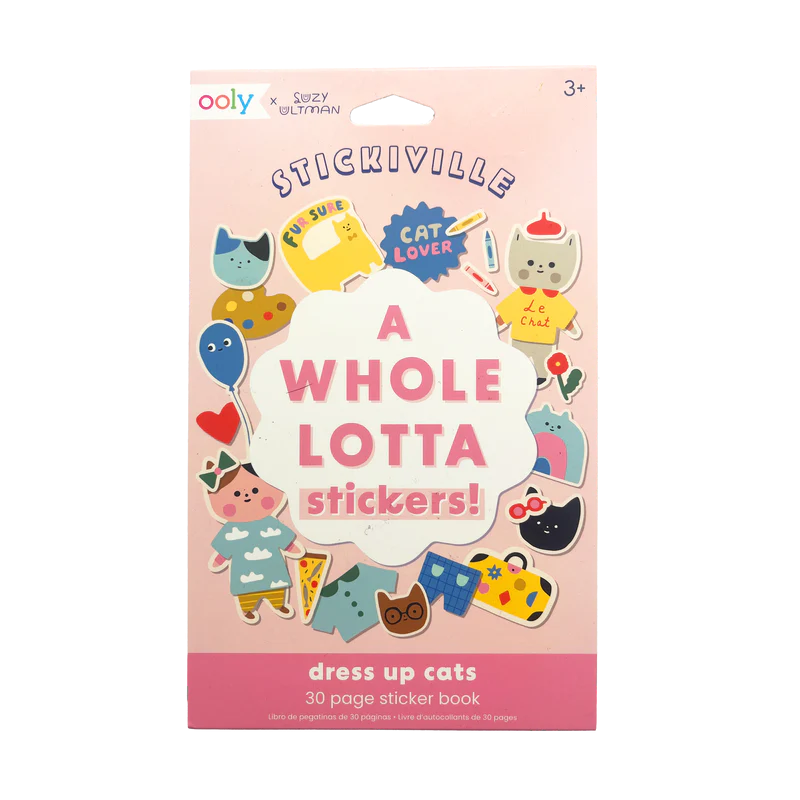 US stockist of Ooly's Stickiville x Suzy Ultman A Whole Lotta Stickers: Sticker Book - Dress Up Cats