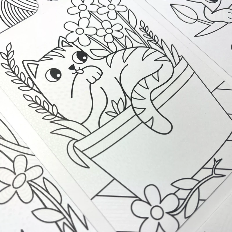 US stockist of Ooly's Undercover Art Hidden Pattern Coloring Activity Art Cards - Smitten Kittens