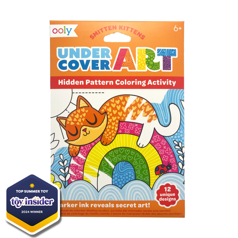 US stockist of Ooly's Undercover Art Hidden Pattern Coloring Activity Art Cards - Smitten Kittens