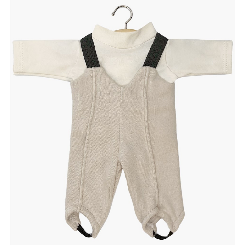 US stockist of Minikane's Popeye 2pc set in Ecru Fleece and linen.