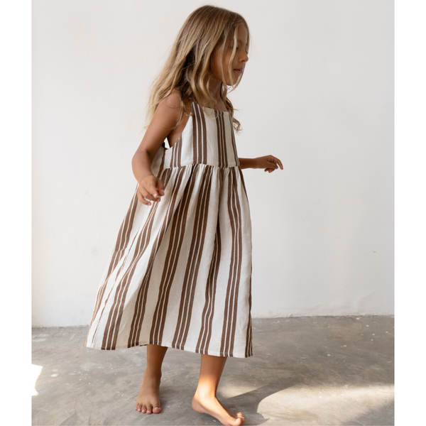 US stockist of Illoura the Label's Cocoa Stripe Field Dress