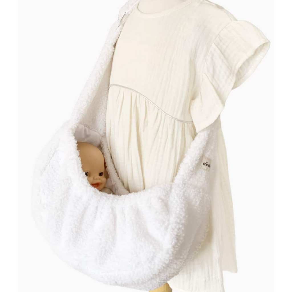 US stockist of Minikane's Babies white terry hammock doll carrier