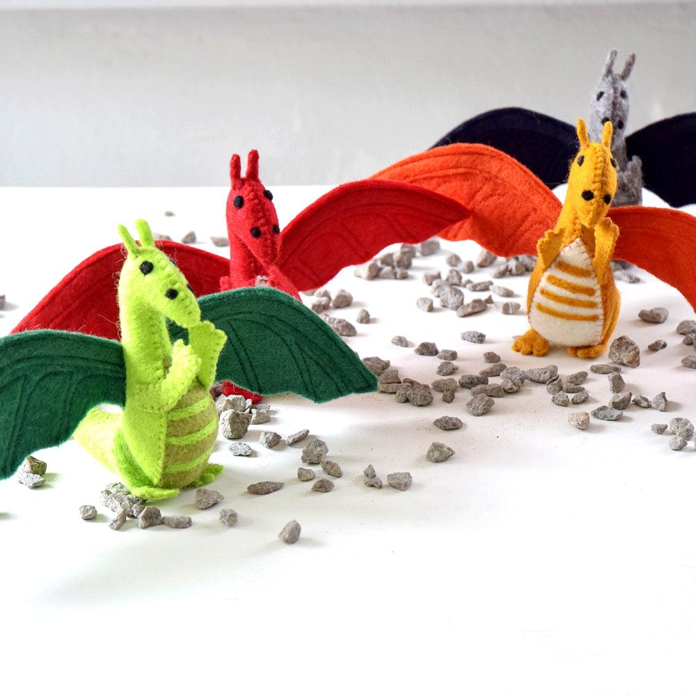 US stockist of Tara Treasures' Red felt Dragon
