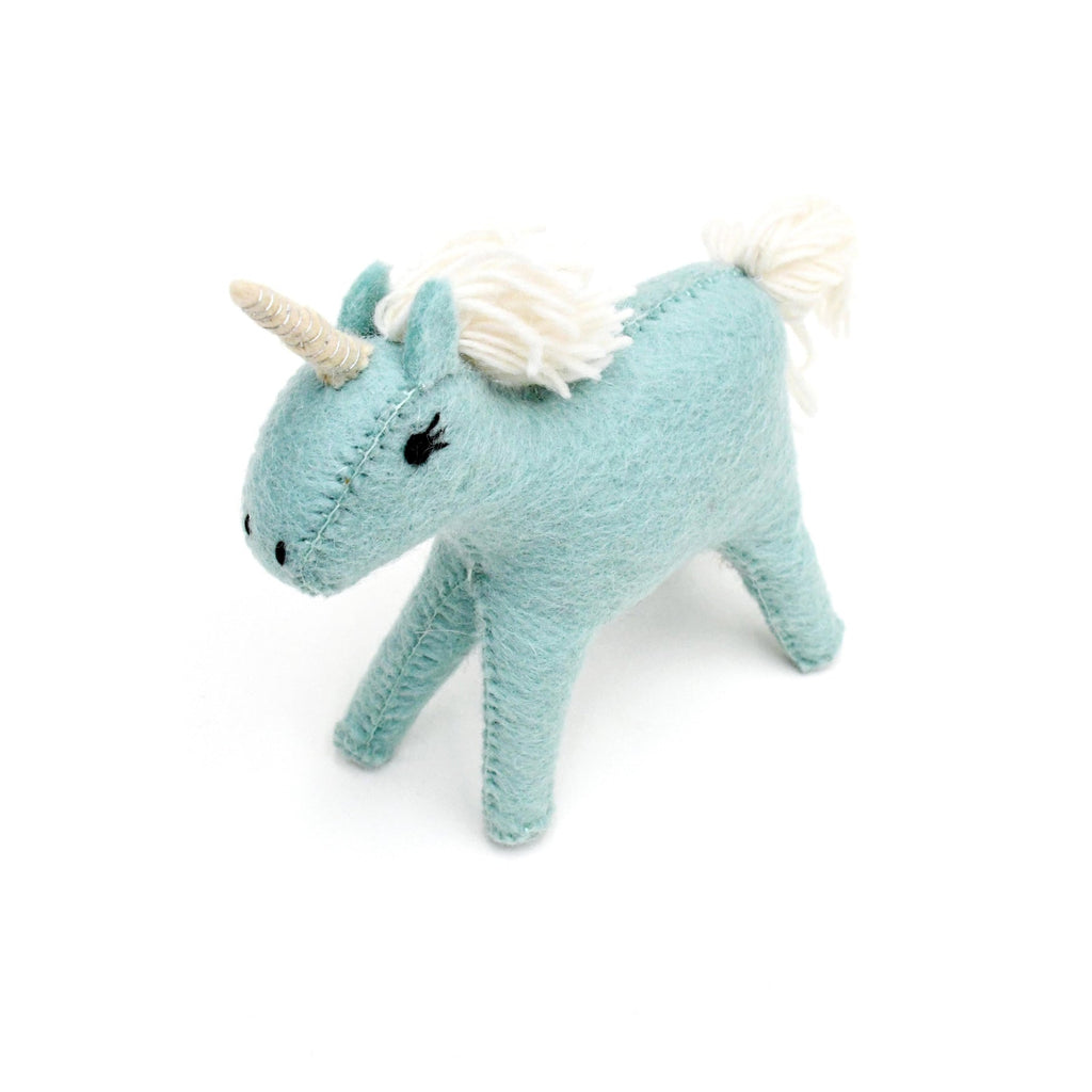 US stockist of Tara Treasures' felt blue unicorn