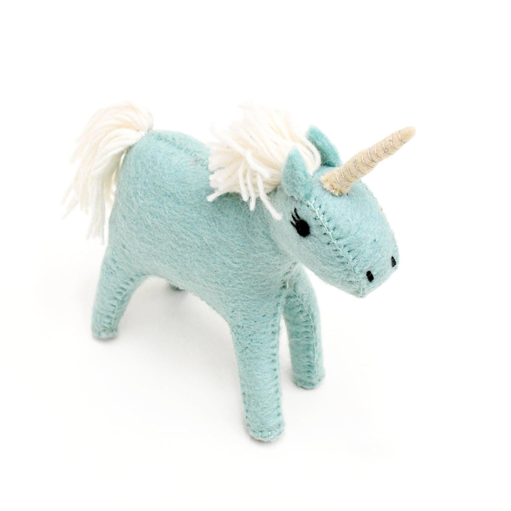 US stockist of Tara Treasures' felt blue unicorn