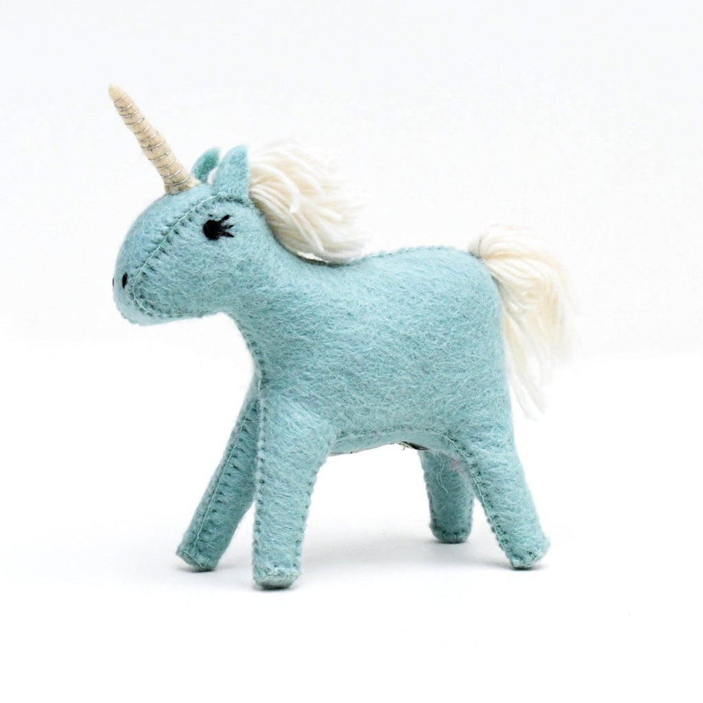 US stockist of Tara Treasures' felt blue unicorn