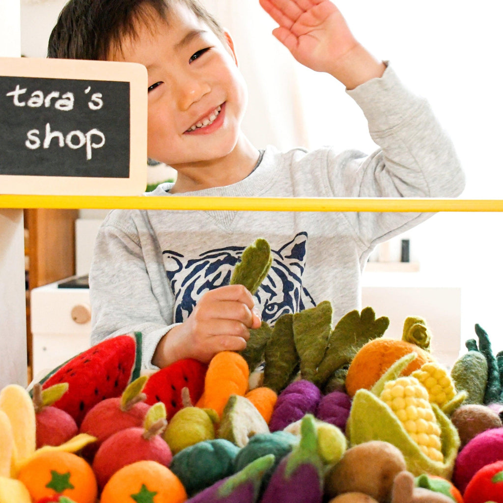 US stockist of Tara Treasures 11 pc set of felt vegetables and fruits - set B