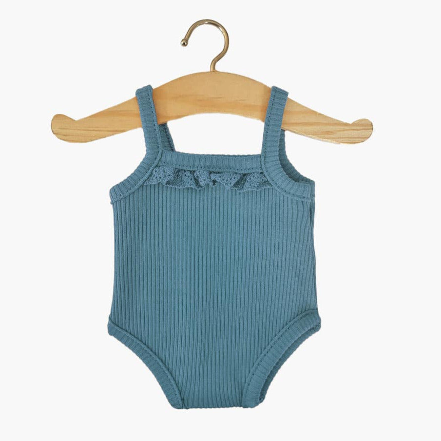 US stockist of Minikane's ribbed knit Peacock tank bodysuit.