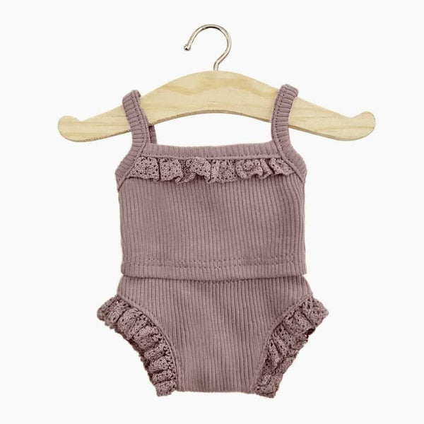 US stockist of Minikane's Dark Orchid 2 piece doll underwear set