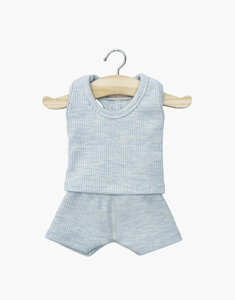 US stockist of Minikane's Marcel 2pc Underwear Set in Mottled Blue