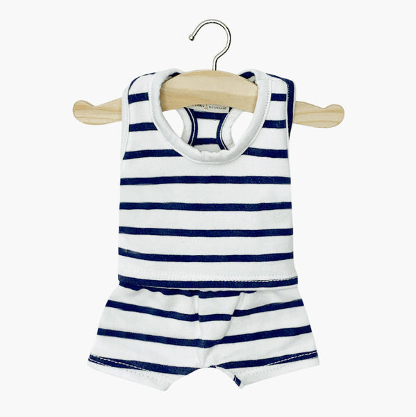 US stockist of Minikane's Marcel Doll's 2pc underwear set in Navy Blue Striped.