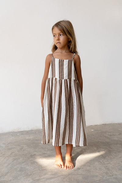 US stockist of Illoura the Label's Cocoa Stripe Field Dress