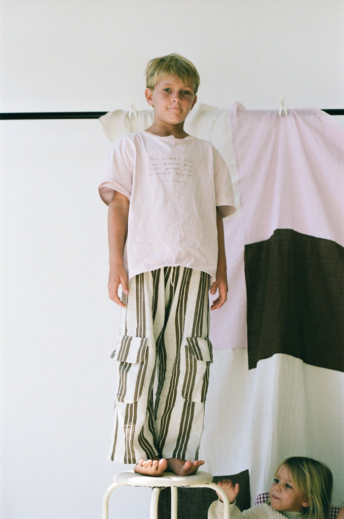 US stockist of Illoura the Label's Cocoa Stripe Hennie Pants