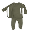 Stockist of Bonsie's Oliveyou ribbed footed kimono romper.